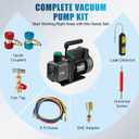 PB Motor TECH 4.5CFM 1/3HP Vacuum Pump with 3-Way AC Manifold Gauge Set for R134a R12 R22 R502 - Includes Leak Detector, R134a Puncture Can Tap, and More