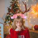 Christmas Reindeer Antlers Headband, Fluffy Tail, Face Stickers Cosplay Animal Dress Up