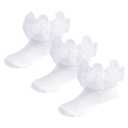 Yenzat Girls Ruffle Socks Pearls Lace Socks for Toddler Little Girls Frilly Dress 3-5 Years 3 Pairs White (White)