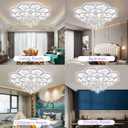 Bevenus Modern Led Ceiling Light,120w Crystal Petal Flush Mount Chandelier Ceiling Flower Lamp with Remote Control for Living Room,Bedroom,Dining Room,Hall,Etc.10+5+5 Heads