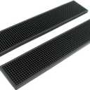 BARsics 17.5x3.5 inches Long PVC Bar Rail Mat Non-Slip Serving Spill Mat (Pack of 2)