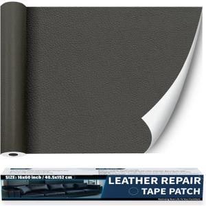 Zenyao Leather Repair Patch for Furniture - Self Adhesive Leather Repair Tape Kit, Vinyl Repair Patch, Ideal for Car Seats Couch Sofa Office Chair, 12x30 Inch, Dark Grey