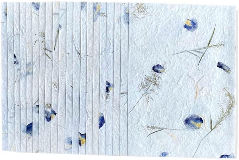 Handmade Mulberry Paper, A4 Size, 20 Sheets, Butterfly Pea Flowers/Grass Flowers, Classic Style, Decorative Paper Handmade Mulberry Paper, A4 Size, 20 Sheets, Butterfly Pea Flowers/Grass Flowers, Classic Style, Decorative Paper
