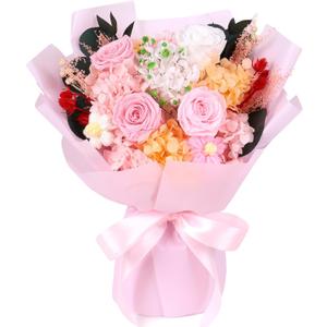 Pink Rose Preserved Flowers Bouquet Forever Roses Birthday Gifts for Mom Grandma Women Dusty Rose Fresh Flower for Valentine's Day Mother's Day 4 Real Dried Eternal Flowers Christmas Arrangement