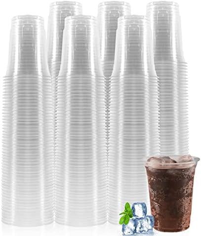 WUHUIXOZ 12 oz PET Plastic Cups, Pack of 300, 0Clear, Disposable, Durable, Resistant, BPA Free, Recyclable, General Use Cups