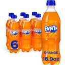 Fanta Orange Soda Soft Drink, 16.9 fl oz Bottles, 6 Pack BBD: 05-25-26