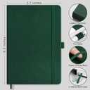 RETTACY Dotted Journal Notebook, 256 Pages, A5 Medium Size (5.7'' × 8.3''), Leather Hardcover, 120 GSM Thick Paper, for Journaling, Planning, Tracking (Dark Green)