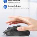 TECKNET Wireless Mouse for Laptop, 2.4G Ergonomic Optical Mouse Silent Bluetooth Mouse(BT5.0) 4000DPI Adjust, Computer Portable PC Quiet Mice with USB-A Receiver & 6 Buttons for Mac, 18 Months Battery