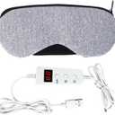 Heated Eye Mask Warm Eye Compress for Dry Eyes USB Electric Timer Control Light Blocking Heat Eye Mask for Men Women (Grey 5 Levels)