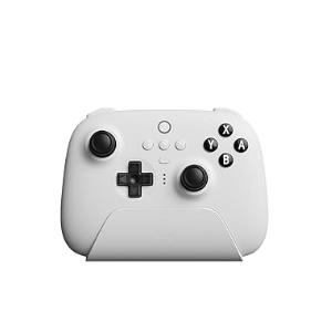 8Bitdo Ultimate Bluetooth Controller with Charging Dock and Travel Case, Wireless Gamepad with Hall Sensor Joystick, Compatible with Switch, Steam Deck and Window 10 (White)