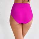 Halcurt Women's High Waisted Swim Bottoms (Available in Plus) Full Coverage Bikini Swimsuit Bottoms (Pink, XL)
