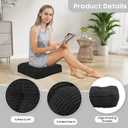 idee-home Recliner Cushions for Elderly, 20x20x5 Inch Corduroy Recliner Seat Cushion Tufted, Large Square Seat Cushion for Recliner Chair, Floor Pillow, Boosting Support Reduce Hip Pain, Black