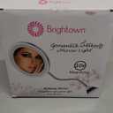 Brightown 10x Magnifying Mirror with Light, Flexible Gooseneck Make up Mirror with Lights and Magnification, Battery Operated Cordless with Suction Cups for Wall Bathroom Silver 1 Lighting