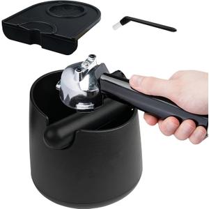 5 Inch Espresso Knock Box Shock-Absorbent Coffee Knock Box with Removable Knock Bar and Anti-slip Pads Rubber Barista Tools Disposal Box Durable Coffee Grounds Container for Espresso Puck