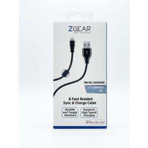 Zgear, Braided Cable Lightning 6' Metal Housing