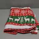 Horaldaily Christmas Flannel Blanket Throw, Green Reindeer Soft Fuzzy Plush Cozy Fleece Blankets for Couch Sofa Bed Lounging, Ideal Gifts for Kids Adults Wife Self, 50x60