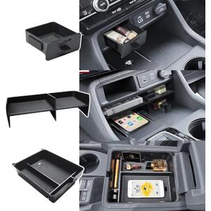 3PCS Center Console Organizer Insert Tray Compatible with Honda 2023 2024 2025 Pilot & 2026 Passport Interior Accessories, Armrest Storage Box & Front Center Console Shelf & Glove Box Hidden Drawer