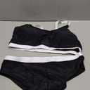 Zando High Waisted Bikinis for Women 2024 Cute Bikinis for Teen Girls Sports Color Block Swimsuit Women Two Piece Cheeky High Cut Bathing Suit Scoop Neck Swimsuits Black White Splice Swimsuit 12-14,2XL