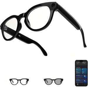 Ai Smart Glasses with Camera and Bluetooth - 4K HD Video Recording, Real-Time Translation, with Color-Changing Lenses for Travel, Sports, Outdoor Use