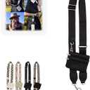 Clip and Go Strap for Phone with Crossbody Wallet, Phone Strap with Zipper Pouch Wallet (Black)