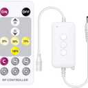 EMITEVER RF Remote Dimmer for Single Color LED Strip Lights,14-Key Wireless Remote and Controller,Work with DC 5-24V LED Products,Timer Function