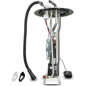 YHTAUTO Electric Fuel Pump with Sending Unit Compatible with Ford E-150 E-250 E-350 E-450 Club Wagon Econoline Super Duty, Center Tank, W/2 Tube Ports