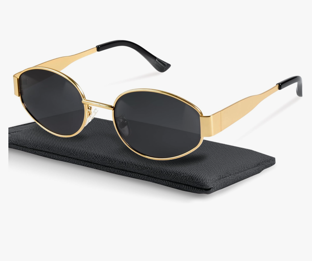 livho 2025 Trendy Oval Sunglasses - Stylish Polarized Shades for Everyday - Retro Metal Frames