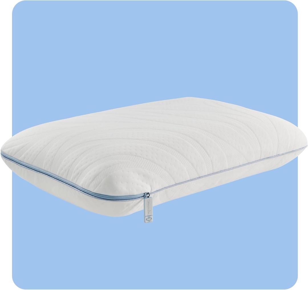 Sealy Dreamlife Queen Size Memory Foam Cooling Pillow with Surface Guard Technology, Removable Machine-Washable Cover, White, Standard