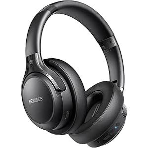 BERIBES Bluetooth Headphones Over Ear, 60H Playtime Wireless Headphones with 3 EQ Music Modes, HiFi Stereo Foldable Lightweight Headset with Built-in Mic,Deep Bass for Home Office Cellphone PC…