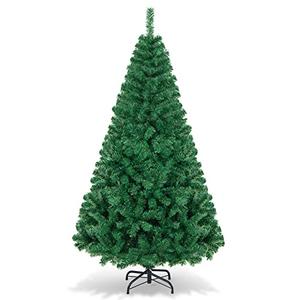 HAPPYGRILL 6FT Artificial Christmas Tree, Luxuriant Verdant Realistic Xmas Tree with 650 PVC Branch Tips & Folding Metal Stand, Unlit Pine Tree for Festival Parties Decoration HAPPYGRILL 6FT Artificial Christmas Tree, Luxuriant Verdant Realistic Xmas Tree with 650 PVC Branch Tips & Folding Metal Stand, Unlit Pine Tree for Festival Parties Decoration