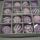 16PCS Shatterproof Christmas Ball Ornaments Set, Hand-Painted Holiday Decor with Assorted Sizes & Designs for Christmas Tree Thanksgiving Party Decoration, Purple-White