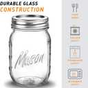 Classic 16 Oz Mason Jars, 6 Pack Canning Jars, Regular Mouth, Airtight & Leak Proof, Dishwasher Safe, Microwave & Freezer Safe, 3.2 x 4.5 x 5.5 inches