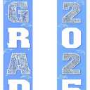 Graduation Decorations Graduation Banner 70x12 Inches Congrats Grad Banner Congrats Grad Class of 2025 with Graduation Caps and Stars Design for School Graduation Party Decor