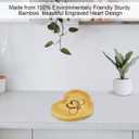 Heart Shaped Spoon Rest Large Engraved Bamboo Wood for Kitchen Utensils Wooden Vintage Country Tray Protects Countertop Fits Spoonful of Love Spoon