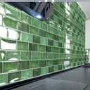 Art3dwallpanels 10-Sheet Peel and Stick Backsplash, 11.02'' x 8.46'' Peel and Stick Tile, 3D Self Adhesive Tile for Kitchen, Bathroom, Laundry Room, Dark Green