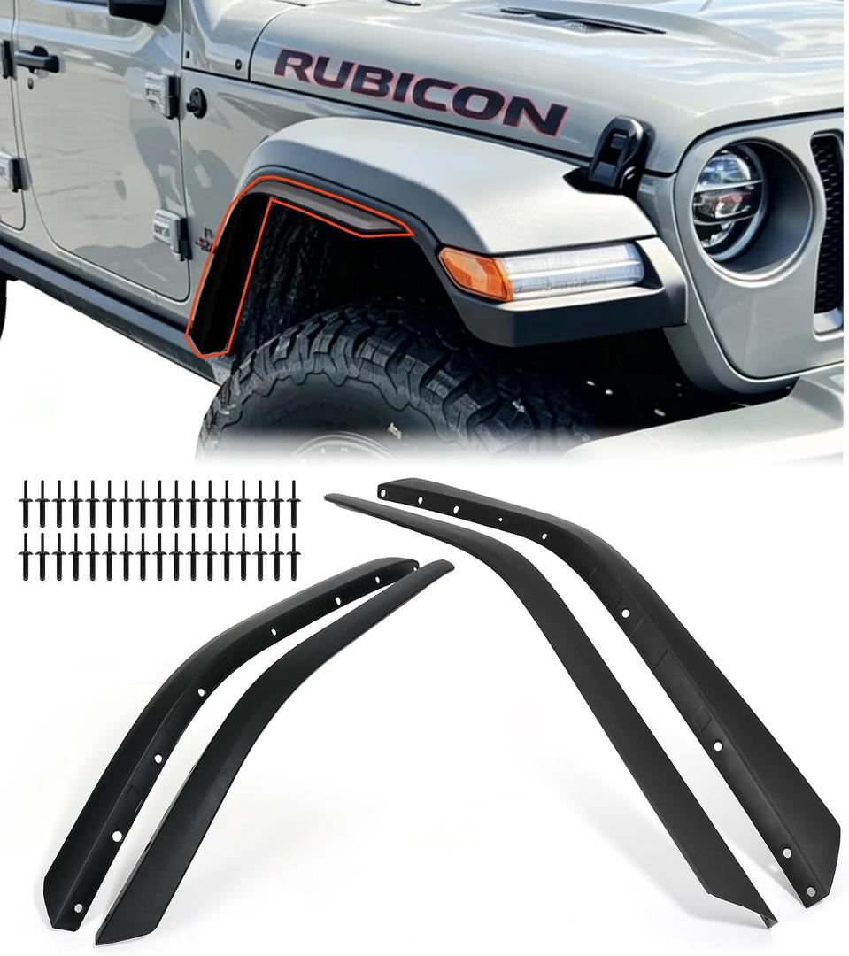 Fender Flares Compatible with 2018-2026 Jeep Wrangler JL Rubicon & 4XE