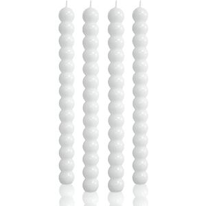 MAITREYA White Taper Candles Conical Stick Candles Spiral Taper Candles-Set of 4 for Decoration Weddings Party Church-Unscented Dripless Candle,10inch(D-White)