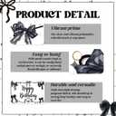 Coquette Birthday Decorations Black Bow Happy Birthday Backdrop Black Bow Bday Decorations Girls Women Photography Backgrounds, 5.9 * 3.6Ft