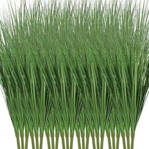 Tigeen 12 Pcs 33 Inch Artificial Grass Plants, Faux Shrubs Wheat Grass, Tall Fake Plants for Outdoor Decor, Artificial Greenery Stems Weed for Room Indoor Home Vase Decor (Green)