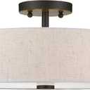 Livex Lighting 52135-92 3-Light Semi Flush Ceiling Light, English Bronze, 15"L x 15"W x 7.75"H