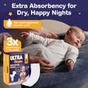 Dimples Booster Pads, Baby Diaper Doubler Inserts with Adhesive - 1 Size Fits All Diapers - Boosts Absorbency - No More leaks for Overnight, Travel, Nighttime or Anytime 21 Count