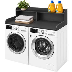 Royxen Laundry Countertop with Storage Universal Fit, Washer and Dryer Countertop with Shelf, Laundry Room Storage, 2-Tier Shelf (Black)