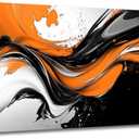 ZSHARTSWD Black White and Orange Wall Decor Large Abstract Wall Art Minimalist Canvas Pictures Modern Living Room Paintings Prints for Bedroom Home Framed (Orange, 12L x 24W)