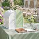 OurWarm White Arched Wedding Card Boxes for Reception, Acrylic Card Box with Writable Green Standee & Erasable Pen, Large Cards Box for Wedding Reception Party Birthday Graduation Baby Shower Decor