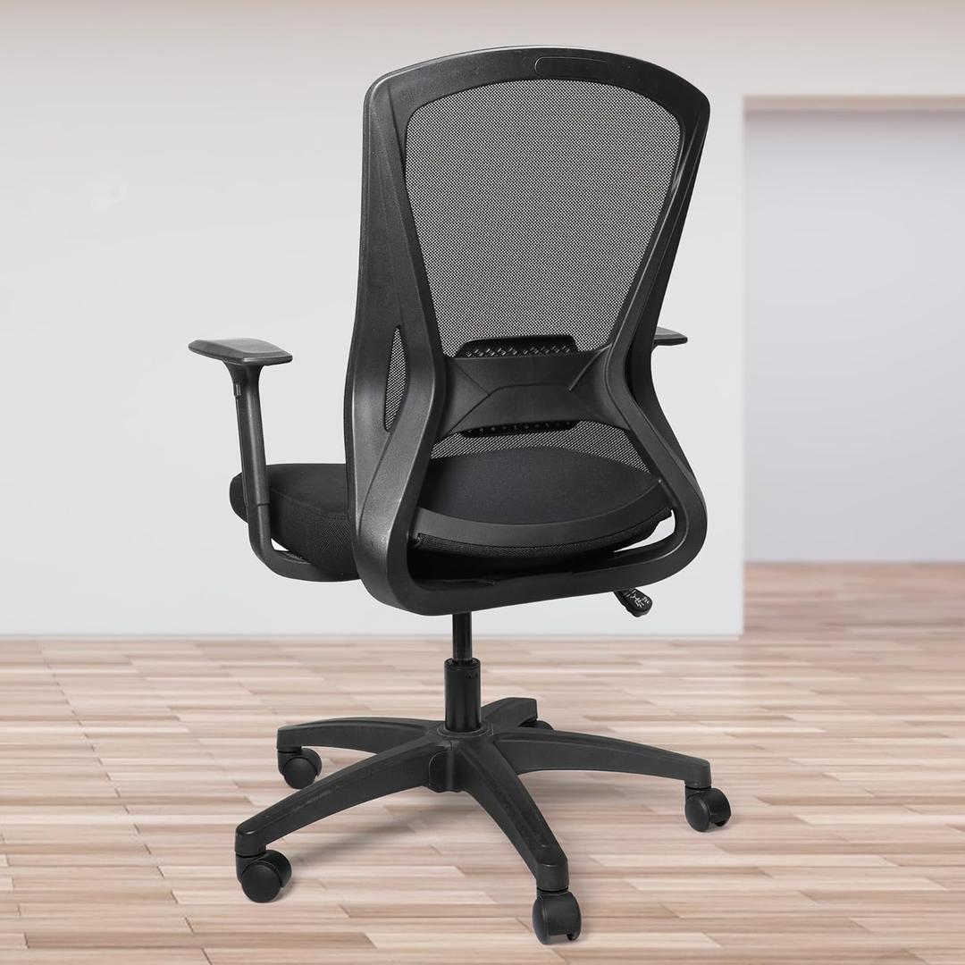 Ergonomic Rolling Comfy Computer Office Desk Task with Removable Armrests Adjustable Height for Big People Home Study Work