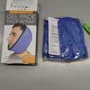 LotFancy Face Ice Pack Wrap for TMJ, Wisdom Teeth, with 4 Reusable Hot Cold Therapy Gel Packs, Pain Relief for Head, Oral and Facial Surgery, Dental Implants, Blue