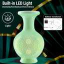 3D Puzzles Vase for Adults, 200 Pieces Plastic DIY Unique Flower Vase with LED Light House Warming Gift Birthday Gifts for Flower Arrangements and Home Decor (C- Mint Jade)