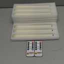 Homemory 12 Pcs Waxy Flameless Taper Candles with Remote, Led Flameless Candlesticks Classic Tall Candle, Flickering Battery Operated Taper Candles for Bedroom, Dining Room, Ivory, 9.6 inches