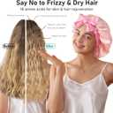 LitBear 100% Mulberry Silk Bonnet for Sleeping Women, 6A 22 Momme, Large Double-Layer Silk Hair Wrap with Tie Band (Pink)