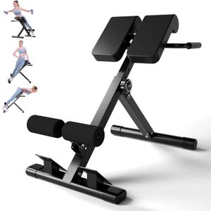 Adjustable Roman Chair with 330 lb Capacity, Foldable Incline Hyperextension Bench, Multi-Function Home Gym Back Extension Machine for Glutes, Hamstrings & Lower Back Strength Training